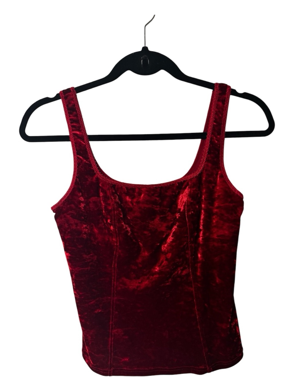 Vintage Arianne Red Crushed Velvet Corset Top Medium Whimsigoth Romantic Vampire